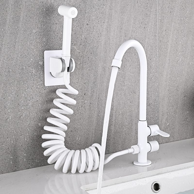 Lisslune | Single Cold Water Valve Uniform Color High Arc Deck Mounted Bathtub Faucet