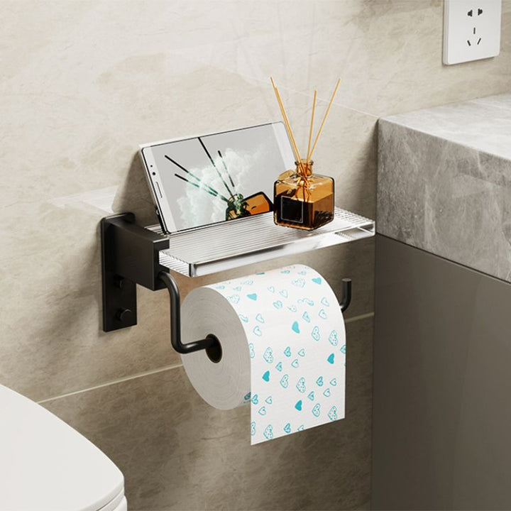 Lisslune | Modern Bathroom Accessories Set Black Towel Bar Bathroom Shelf Bathroom Fittings Set