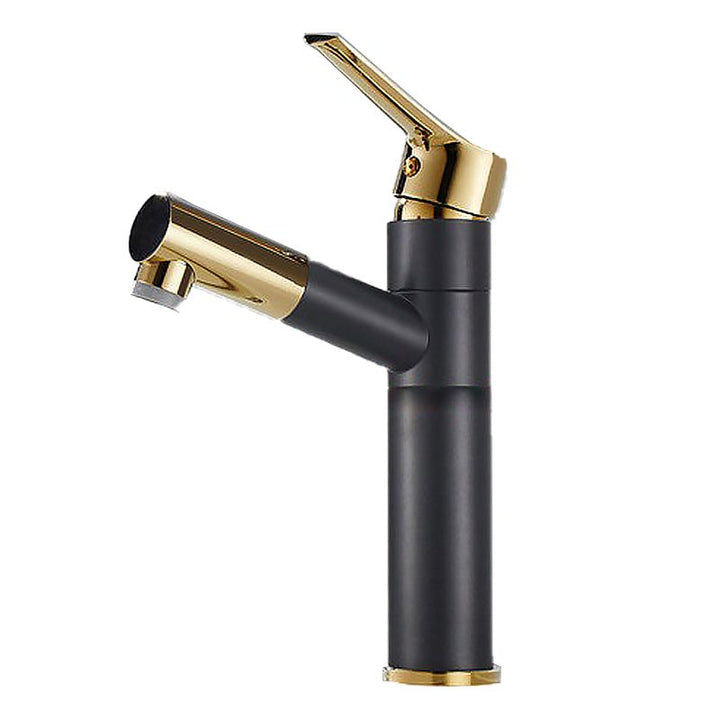 Lisslune | Rotatable Spout Sink Faucet Pull-Out Luxurious Basin Faucet Round Brass Faucet