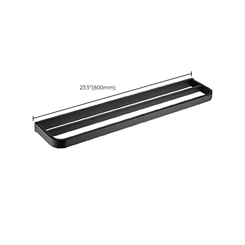 Lisslune | Modern Classic Bath Accessories Set in Matte Black Stainless Steel Bathrobe Hook/Towel Ring Bar