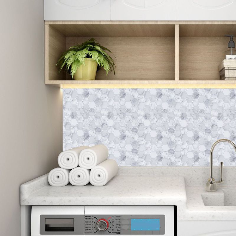 Lisslune | Peel and Stick Tile Waterproof Hexagonal Plastic Peel and Stick Tile for Shower