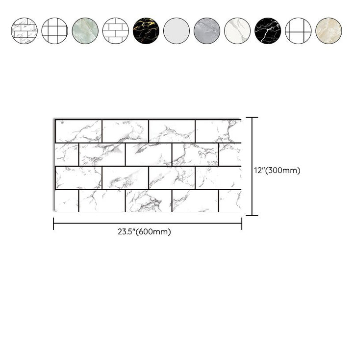 Lisslune | Modern Peel and Stick Tile PVC Rectangular 10 Pack Peel & Stick Field Tile for the Kitchen