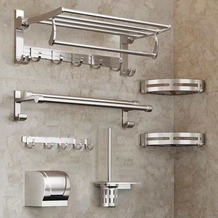 Lisslune | Modern Polished Chrome Bathroom Accessory Set Bathroom Shelf/Towel Holder/Paper Holder included