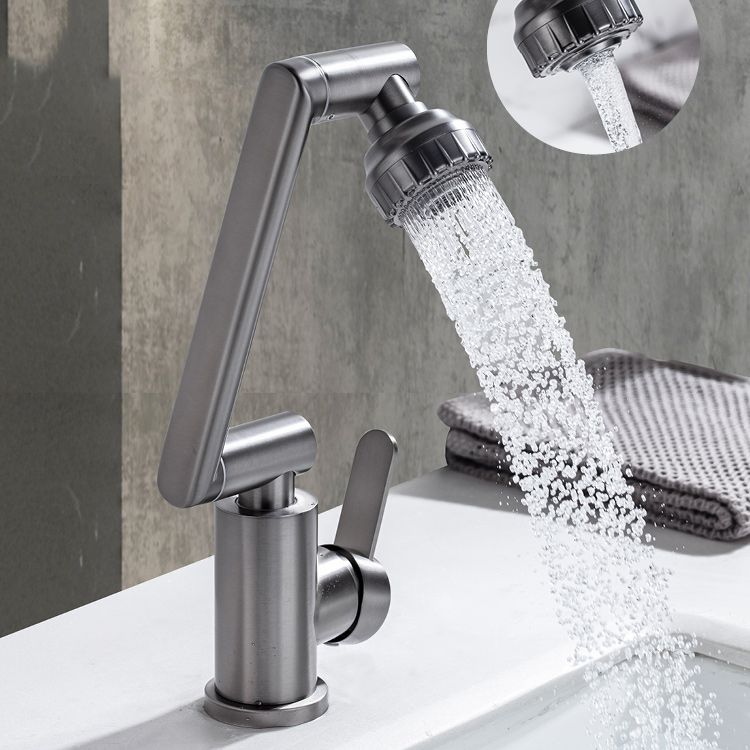 Lisslune | Swivel spout bathroom faucet single hole sink faucet with lever handle