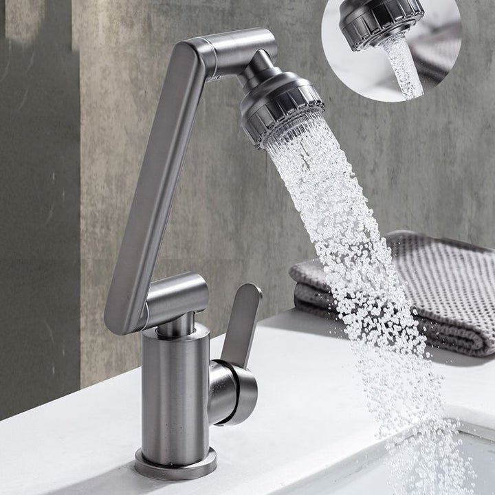 Lisslune | Swivel spout bathroom faucet single hole sink faucet with lever handle