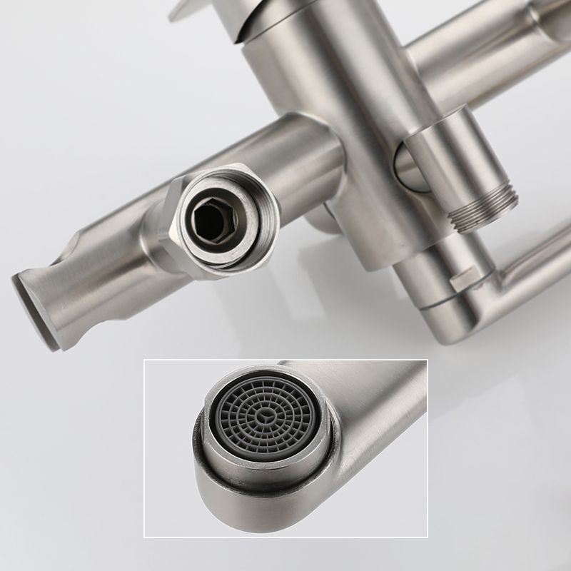 Lisslune | Wall-mounted metal bathtub filling low arch swivel bathtub mixer