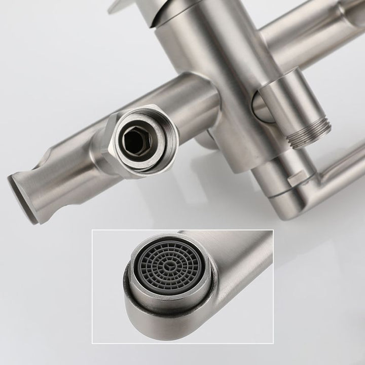 Lisslune | Wall-mounted metal bathtub filling low arch swivel bathtub mixer