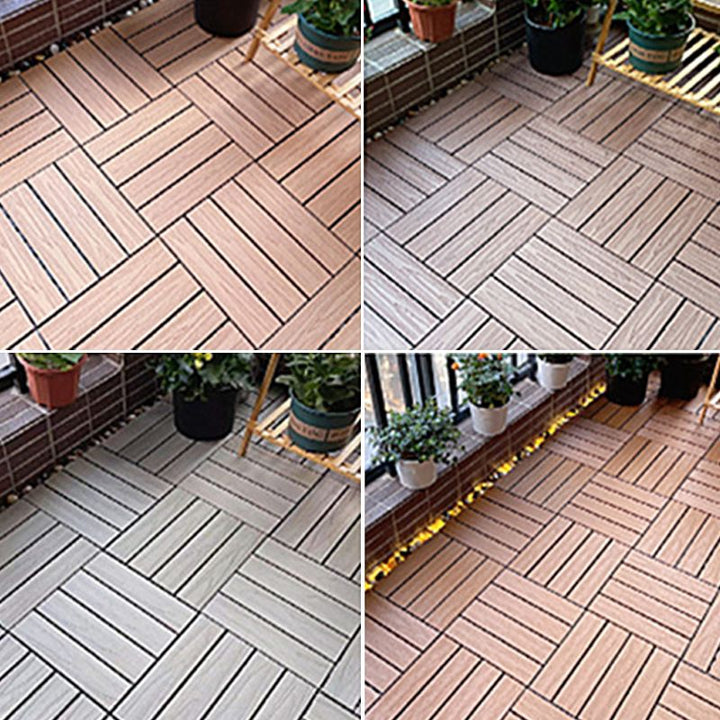Lisslune | Square Engineer Wooden Floor Water Repellent Smooth Tile for Patio Garden