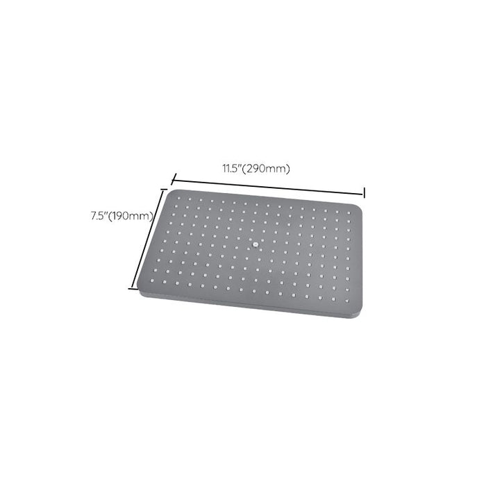 Lisslune | Rectangular Gray Showerhead Combo Standard Spray Pattern Showerhead