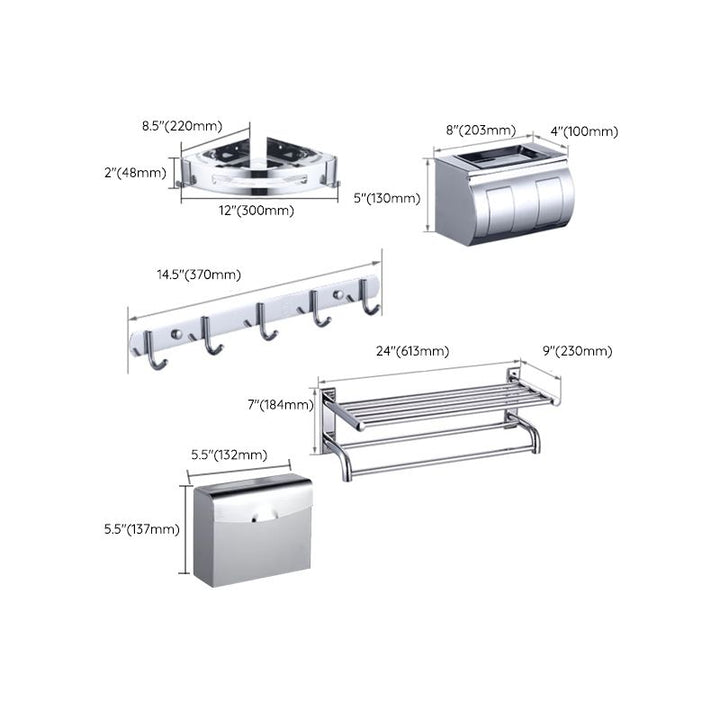 Lisslune | Silver Contemporary Bathroom Accessories As Individual Piece Or As Set