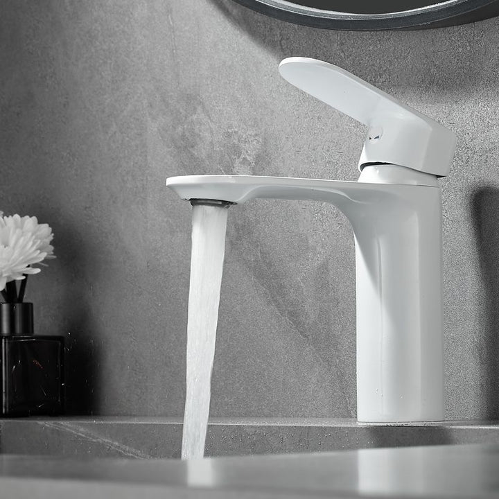 Lisslune | Bathroom Sink Faucet Lever Handle Brass Monochrome Bathroom Faucet