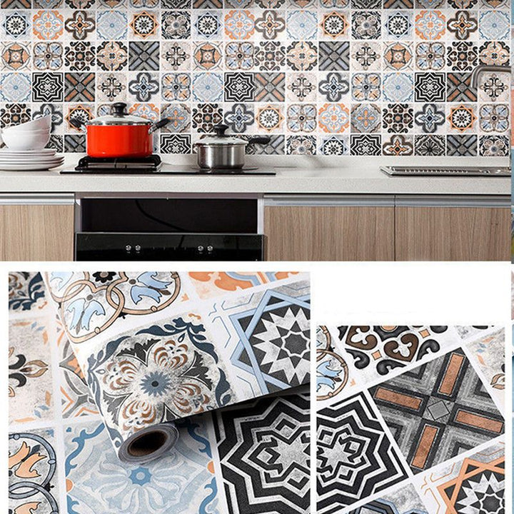 Lisslune | Square Grid Peel and Stick Tile PVC Mosaic Tile for Kitchen Backsplash