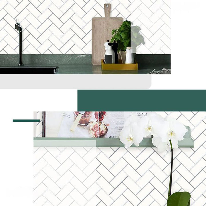 Lisslune | Square Peel & Stick Mosaic Tile Herringbone Peel and Stick Wall Tile