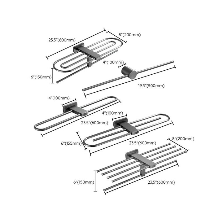 Lisslune | Modern Silver Bathroom Accessories As Individual Piece Or In Set With Towel Bar