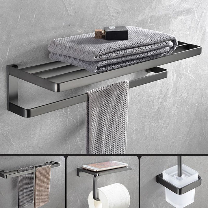 Lisslune | Gray metal modern bathroom accessories as a single item or as a set