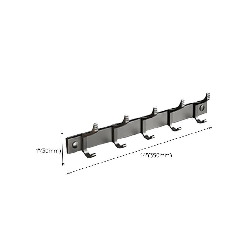 Lisslune | Classic Bathroom Accessories Set in Aluminum Black Finish Bathrobe Hook/ Towel Bar