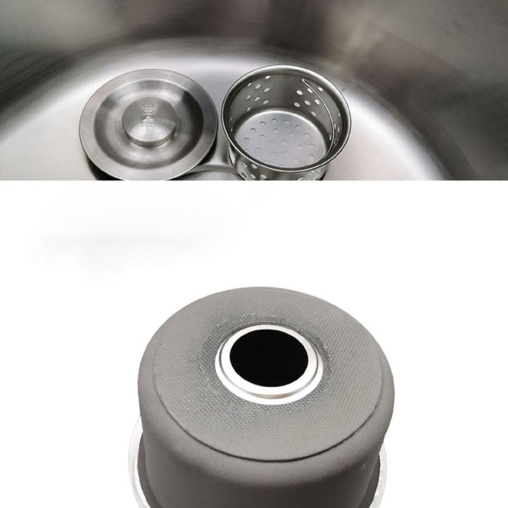 Lisslune | Round Stainless Steel Sink Built-in Sink with Basket Strainer