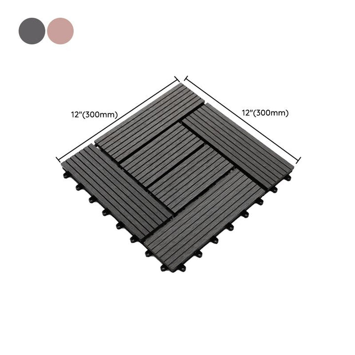 Lisslune | Striped Pattern Patio Tiles Laying Pattern Square Deck Board Outdoor Patio