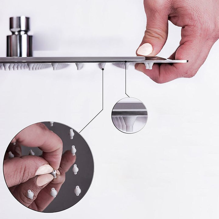 Lisslune | Contemporary Shower Combo Fixed Shower Head Stainless Steel Wall Mounted Square Shower Head
