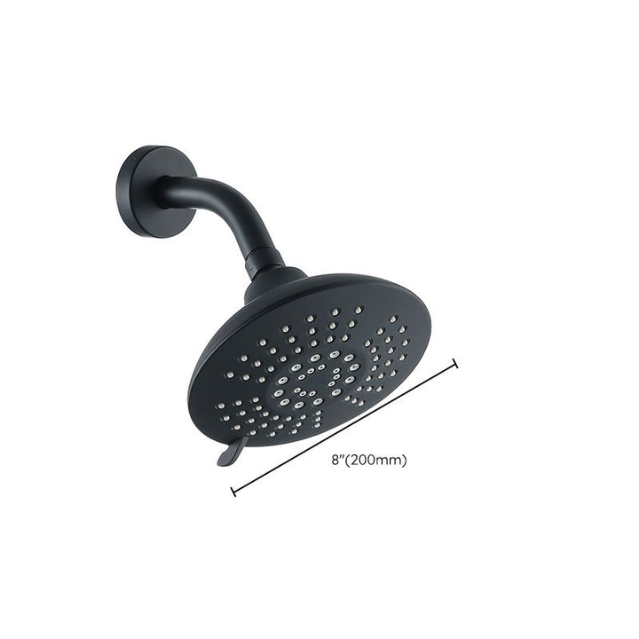 Lisslune | Round Fest Shower Head Matte Black 5 Spray Patterns Wall Mounted Shower Head