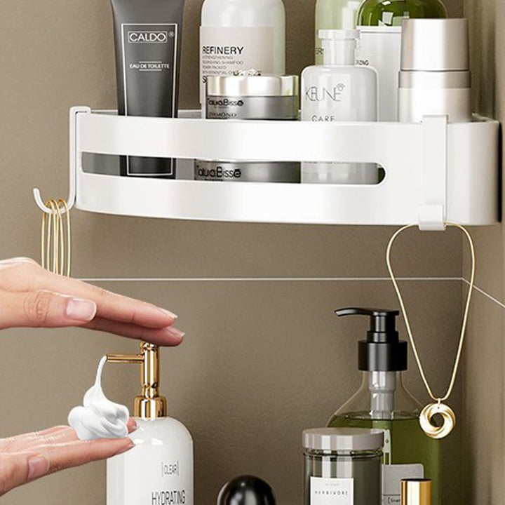 Lisslune | Modern white finish bathroom shelf rectangular & triangle bathroom hardware set