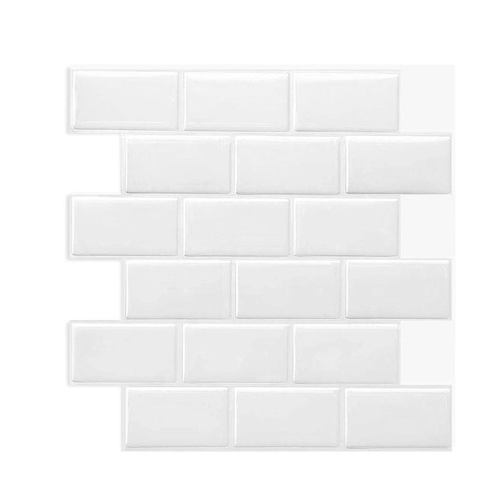 Lisslune | Solid Peel & Stick Subway Tile Scratch Resistant PVC Rectangle Peel and Stick Wall Tile