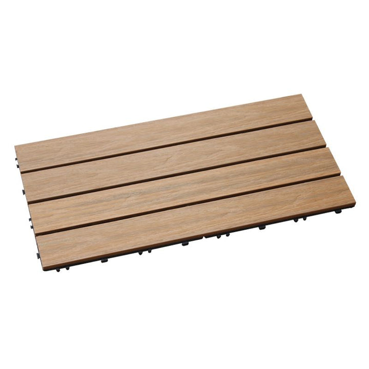 Lisslune | Interlocking composite deck tiles Striped pattern patio tiles