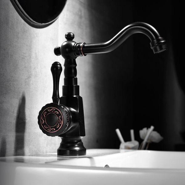 Lisslune | Glam Style Basin Faucet with Swivel Spout and Lever Handle