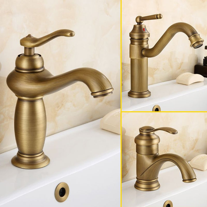 Lisslune | Brass Bathroom Vessel Basin Faucet Single Lever Handle Round Basin Faucet with Water Hose