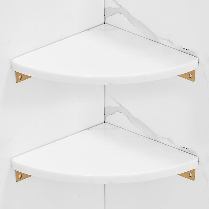 Lisslune | Brushed Brass Bathroom Accessory Set Metal & Marble Bathroom Hardware Set with Bath Shelf
