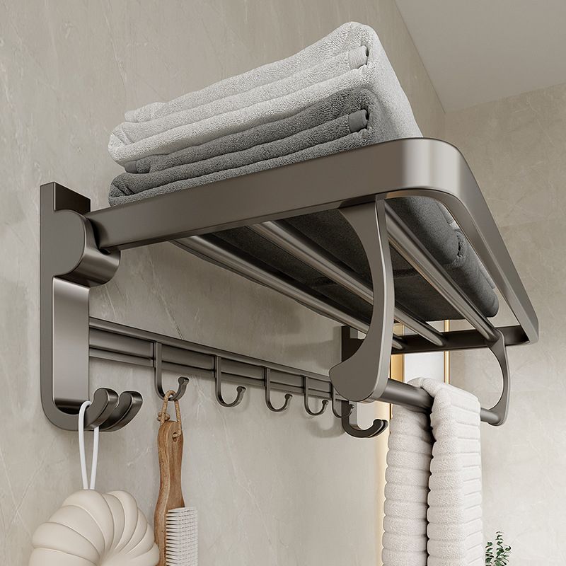Lisslune | Modern Bathroom Accessories Set in Gray with Bathroom Shelf/Towel Holder/Bathrobe Hook & Paper Holder