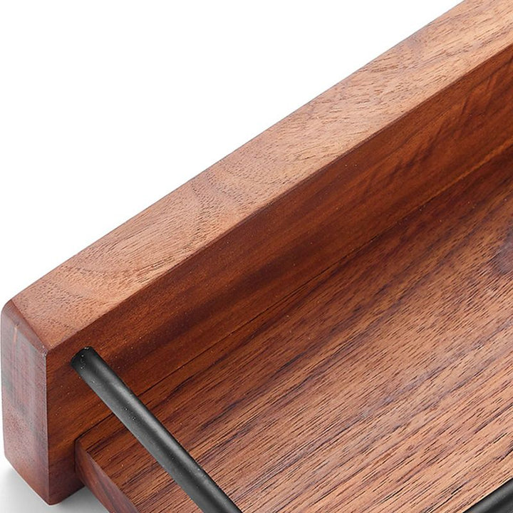 Lisslune | Solid Wood Bathroom Accessories Set Folding Metal Bathroom Accessories