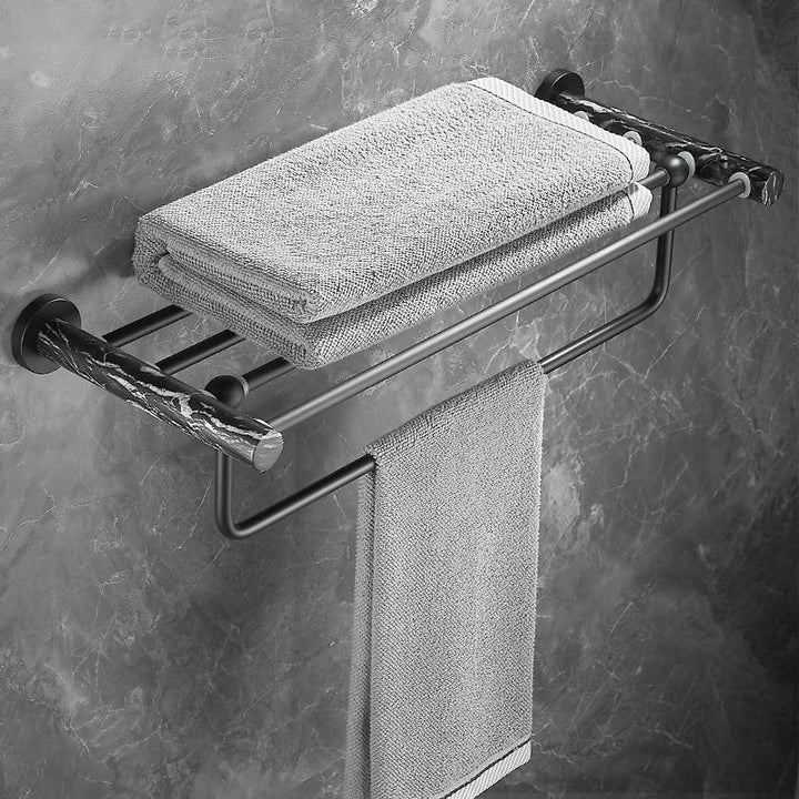 Lisslune | Metal and Marble Bathroom Accessories as a Single Item or as a Set in Black