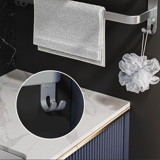 Lisslune | 7-piece Bathroom Accessory Set Modern Aluminum Bathroom Set in Silver