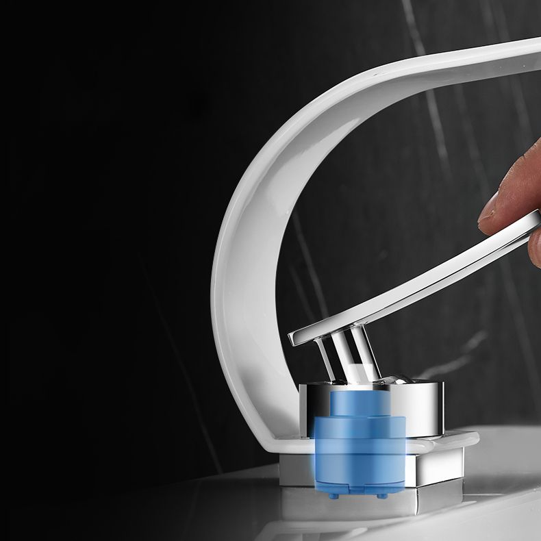 Lisslune | Brass faucet waterfall spout lever handle sink faucet