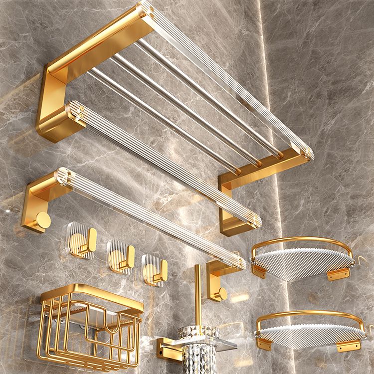 Lisslune | Modern Golden Bathroom Accessories Single Piece or in Set with Bathroom Shelf