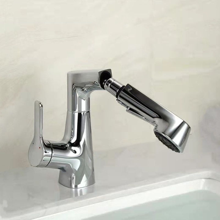 Lisslune | Centered Sink Faucet Contemporary Pull-Out Faucet with Single Handle Operation