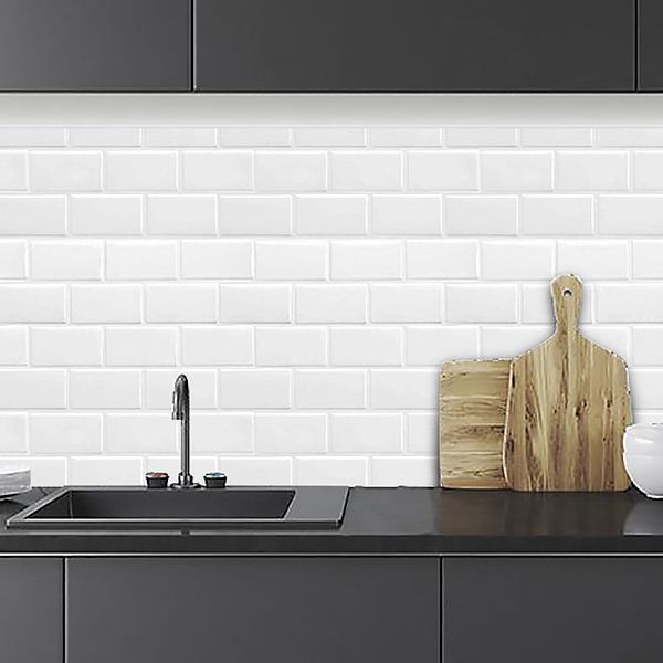 Lisslune | Square Peel & Stick Tile Stone Composite Tile for Kitchen Backsplash
