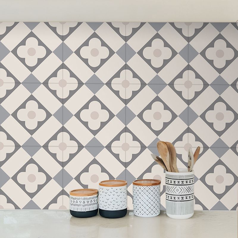 Lisslune | Beige Tone Peel & Stick Tile Square Pattern Print Single Tile