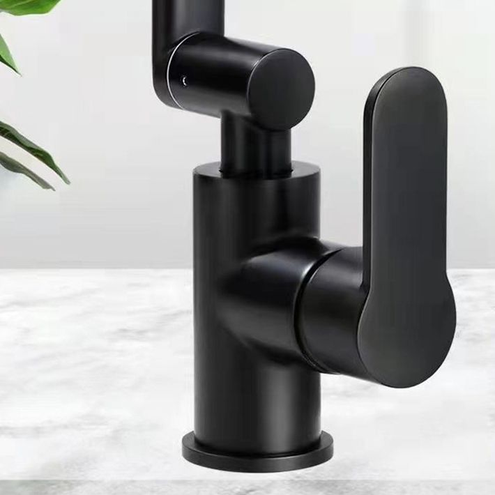 Lisslune | Modern sink faucet stainless steel lever handles swivel spout sink faucet