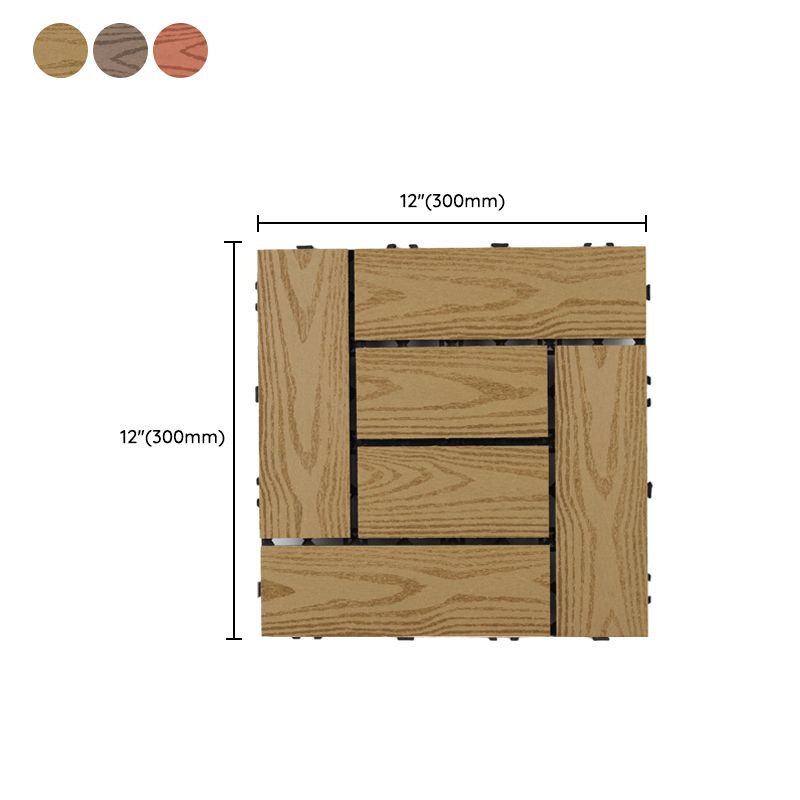Lisslune | 30 cm x 30 cm Square PVC Terrace Tiles Snap Installation Outdoor Floor Tiles