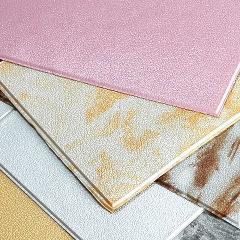 Lisslune | Glam Wall Covering Peel and Stick Texture Effect Design Square Wall Panel