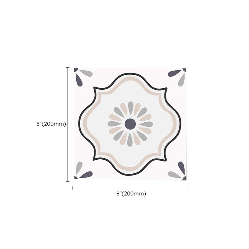 Lisslune | Square Indoor Vinyl Flooring Self-adhesive Flower Pattern Waterproof Vinyl Flooring