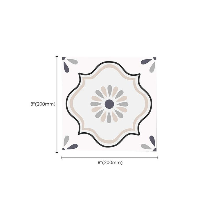 Lisslune | Square Indoor Vinyl Flooring Self-adhesive Flower Pattern Waterproof Vinyl Flooring