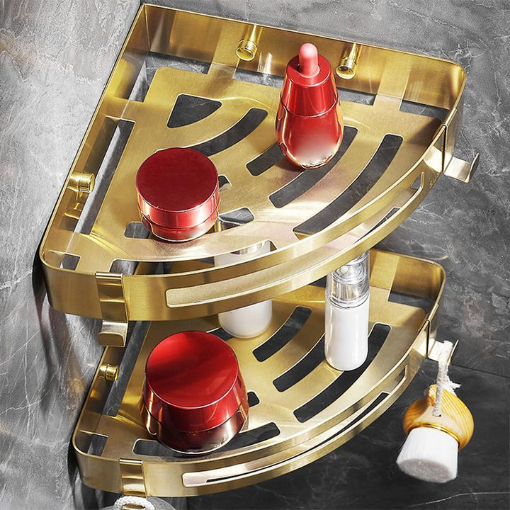 Lisslune | Modern Gold/Silver 3-piece Bathroom Accessory Set, Bath Shelf