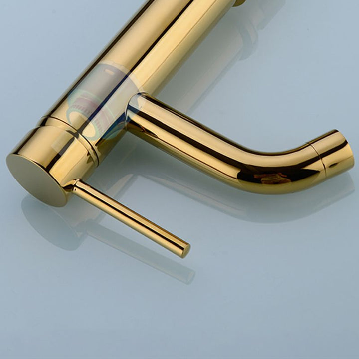 Lisslune | Modern 1-Hand Basin Faucet Geb brushed Gold Vanity Faucet Brass