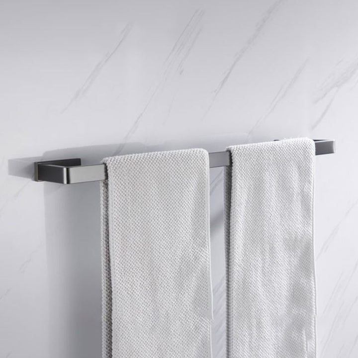 Lisslune | Gray 5-piece modern bathroom accessory set made of stainless steel