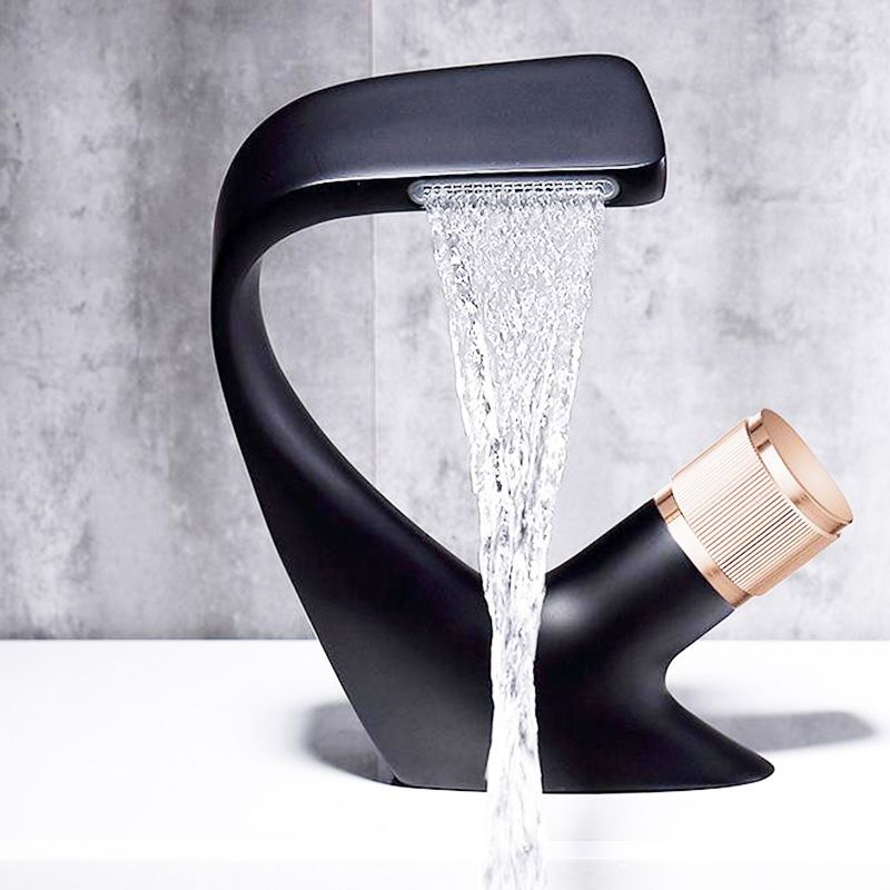Lisslune | Contemporary Container Copper Brass Knob Handle Low Arch Container Faucet