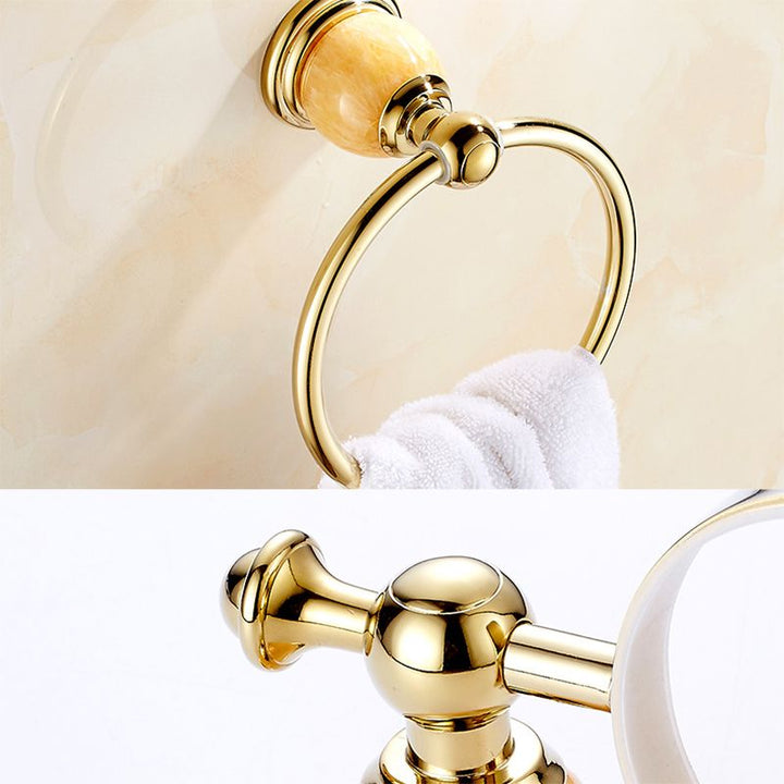 Lisslune | Polished Gold Bathroom Set Metal Bathroom Accessories Hardware Set