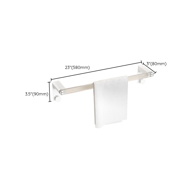 Lisslune | White Bathroom Accessory Set Metal & Acrylic Bathroom Set with Bath Shelf/Towel Hooks